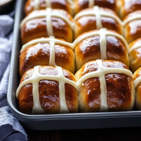 A pan of freshly baked bread.