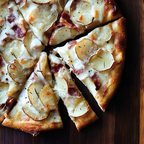 A slice of pizza with potatoes on it.